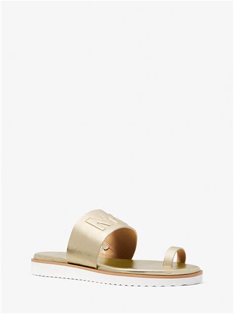 michael kors tracolla rosa|Rosa Logo Embossed Metallic Slide Sandal .